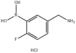 5-(AMINOMETHYL)-2-FLUOROPHENYLBORONIC ACID, HCL 结构式