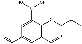 3,5-二甲酰基-2-丙氧基苯硼酸 结构式