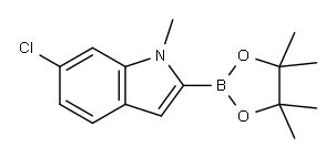 6-CHLORO-1-METHYLINDOLE-2-BORONIC ACID, PINACOL ESTER 结构式