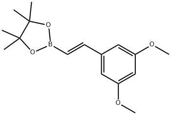 反式-2-(3,5-甲氧基苯基)乙烯基硼酸频那醇酯 结构式