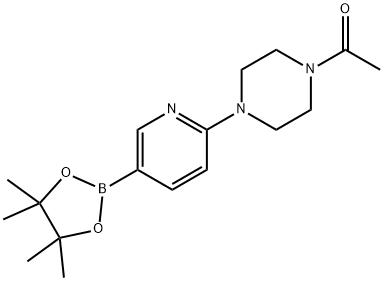2-(4-乙酰基吡嗪-1-基)吡啶-5-硼酸频那醇酯 结构式
