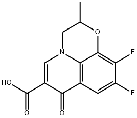 9,10-Difluoro-2,3-dihydro-2-methyl-7-oxo-7H-pyrido[1,2,3-de]-1,4-benzoxazine-6-carboxylic acid 结构式