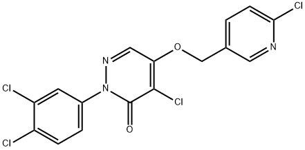 4-chloro-5-[(6-chloropyridin-3-yl)methoxy]-2-(3,4-dichlorophenyl)pyridazin-3-one 结构式