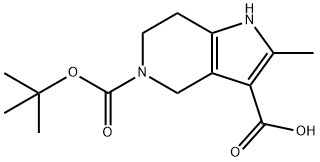 1,4,6,7-四氢-2-甲基-5H-吡咯并[3,2-C]吡啶-3,5-二羧酸 5-叔丁酯 结构式