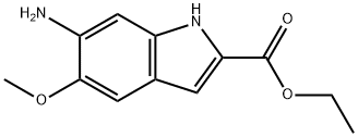 6-氨基-5-甲氧基吲哚-2-甲酸乙酯 结构式