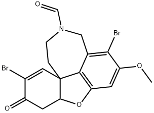 1,7-DibroMo-4a,5,9,10-tetrahydro-2-Methoxy-6-oxo-6H-benzofuro[3a,3,2-ef][2]benzazepine-11(12H)-carboxaldehyde 结构式