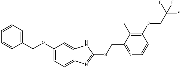 2-[[[3-Methyl-4-(2,2,2-trifluoroethoxy)-2-pyridyl]methyl]thio]-5-benzyloxy-1H-benzimidazole 结构式