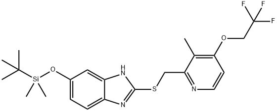 2-[[[3-Methyl-4-(2,2,2-trifluoroethoxy)-2-pyridyl]methyl]thio]-5-(tert-butyldimethylsilyloxy)-1H-benzimidazole 结构式