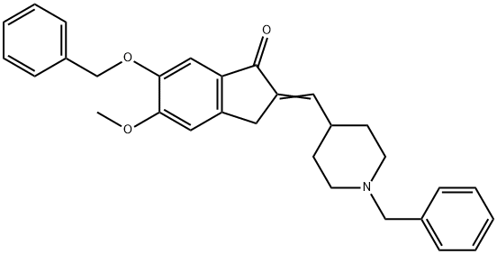 1-Benzyl-4-[(6-benzyloxy-5-methoxy-1-indanone)-2-ylidenyl]methylpiperidine 结构式