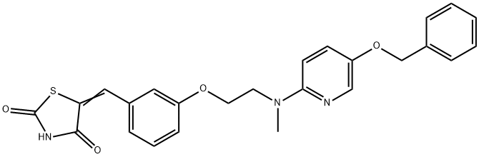 5-{4-[2-[(5-Benzyloxypyridin-2-yl)methylamino]ethoxy]benzylidine}thiazolidine-2,4-dione 结构式