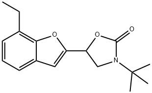 rac-3-tert-Butyl-5-(7-ethyl-2-benzofuranyl)-2-oxazolidinone 结构式