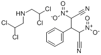 2,4-Dinitro-3-phenylpentane dinitrile with 2,2-dichloro-N-(2,2-dichlor oethyl)ethanamine 结构式