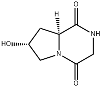 Pyrrolo[1,2-a]pyrazine-1,4-dione, hexahydro-7-hydroxy-, (7R-cis)- (9CI) 结构式