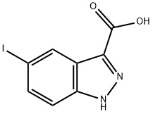 5-碘-1H-吲哚唑-3-甲酸 结构式