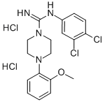 1-Piperazinecarboximidamide, N-(3,4-dichlorophenyl)-4-(2-methoxyphenyl )-, dihydrochloride 结构式