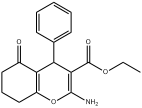 ethyl 2-amino-5-oxo-4-phenyl-5,6,7,8-tetrahydro-4H-chromene-3-carboxylate 结构式