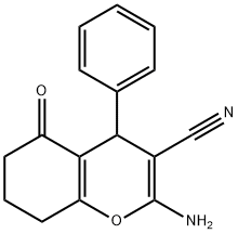 2-amino-5-oxo-4-phenyl-5,6,7,8-tetrahydro-4H-chromene-3-carbonitrile 结构式