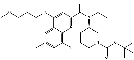 (R)-8-fluoro-N-isopropyl-4-(3-Methoxypropoxy)-6-Methyl-N-(piperidin-3-yl)quinoline-2-carboxaMide  (2HCl salt) 结构式