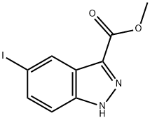 5-碘-吲唑-3-羧酸甲酯 结构式