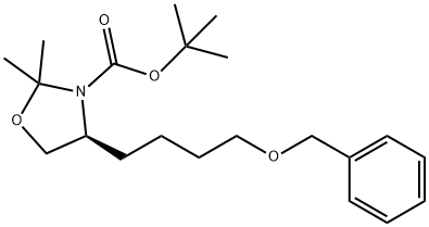 (R)-叔丁基4-(4-(苄氧基)丁基)-2,2-二甲基恶唑烷-3-羧酸酯 结构式