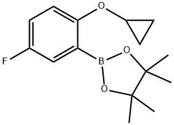 2-[2-(环丙基氧基)-5-氟苯基]-4,4,5,5-四甲基-1,3,2-二氧杂硼杂环戊烷 结构式