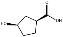 (1S)-顺式-3-羟基环戊烷羧酸 结构式