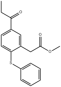 5-(1-氧代丙基)-2-(苯硫基)苯乙酸甲酯 结构式