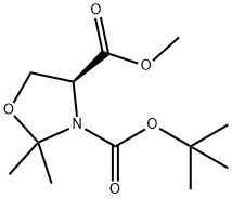 (S)-(-)-3-BOC-4-甲氧羰基-2,2-二甲基-1,3-恶唑烷 结构式