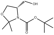 (S)-4-羟甲基-2,2-二甲基恶唑烷-3-甲酸叔丁基酯 结构式