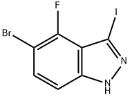 5-溴-4-氟-3-碘-1H-吲唑 结构式