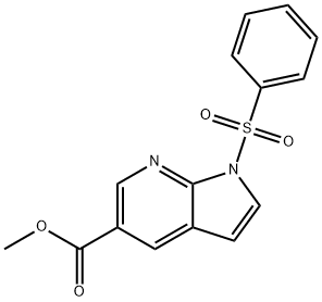 1-苯磺酰基-1H-吡咯并[2,3-B]吡啶-5-甲酸甲酯 结构式