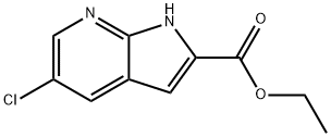 5-氯-1H-吡咯并[2,3-B]吡啶-2-羧酸乙酯 结构式