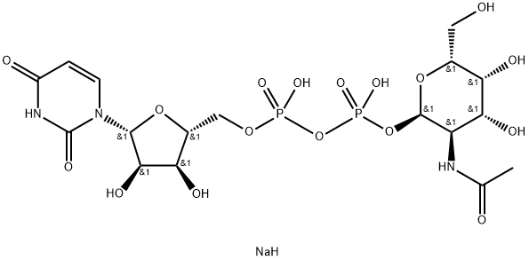 尿嘧啶核苷-5′-二磷酸-N-乙酰氨基半乳糖二钠盐 结构式