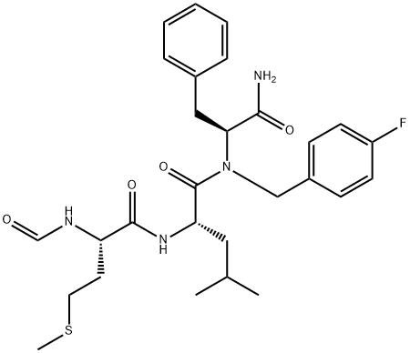 N-FORMYL-MET-LEU-PHE P-FLUOROBENZYLAMIDE 结构式