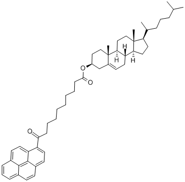 5-胆甾烯-3Β-醇3-(10-[1-芘]-10-酮)癸酸酯 结构式