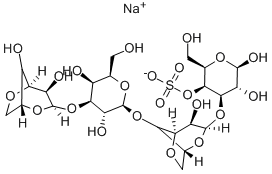 O-3,6-脱水-ALPHA-D-吡喃半乳糖基-(1-3)-O-BETA-D-吡喃半乳糖基-(1-4)-O-3,6-脱水-ALPHA-D-吡喃半乳糖基-(1-3)-D-半乳糖 4-(硫酸氢酯)单钠盐 结构式