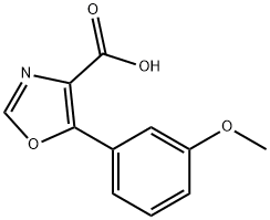 5-(3-甲氧苯基)恶唑-4-羧酸 结构式