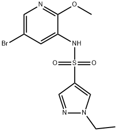 N-(5-broMo-2-Methoxypyridin-3-yl)-1-ethyl-1H-pyrazole-4-sulfonaMide 结构式