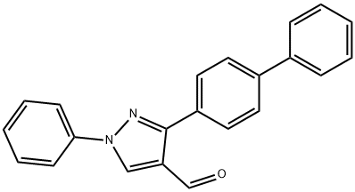 1-苯基-3-(4-苯基苯基)-1H-吡唑-4-甲醛 结构式