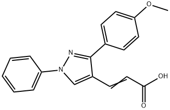 3-(3-(4-甲氧基苯基)-1-苯基-1H-吡唑-4-基)丙烯酸 结构式