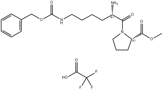 N-Benzyloxycarbonyl-L-lysyl]-L-proline Methyl Ester Trifluoroacetic Acid Salt 结构式