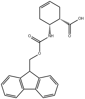 Fmoc-(1S,2R)-(+)-2-aminocyclohex-4-ene-carboxylicacid 结构式