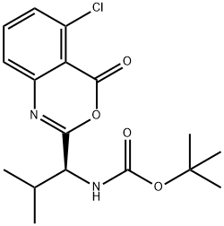 (1-(5-chloro-4-oxo-4H-3,1-benzoxazin-2-yl)-2-methylpropyl)carbamic acid 1,1-dimethylethyl ester 结构式