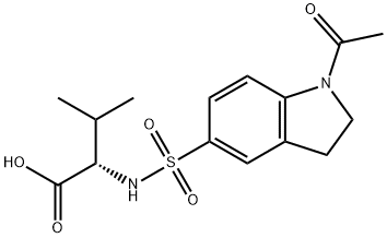 2-[(1-乙酰-2,3-二氢吲哚-5-基)磺酰基氨基]-3-甲基-丁酸 结构式