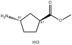 (1S,3S)-3-氨基环戊烷甲酸甲酯盐酸盐 结构式