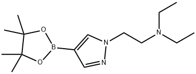 N,N-二乙基-2-(4-(4,4,5,5-四甲基-1,3,2-二氧杂环戊硼烷-2-基)-1H-吡唑-1-基)乙胺 结构式