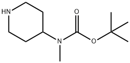 4-N-叔丁氧羰基-4-N-甲基氨基哌啶 结构式