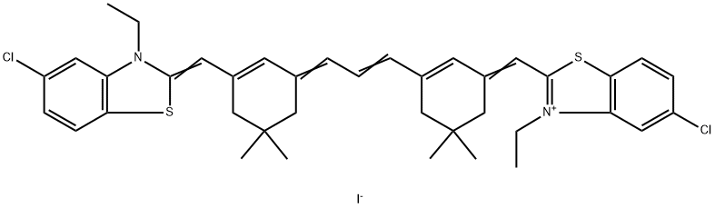 5-CHLORO-2-((3-[(E)-3-(3-([5-CHLORO-3-ETHYL-1,3-BENZOTHIAZOL-2(3H)-YLIDENE]METHYL)-5,5-DIMETHYL-2-CYCLOHEXEN-1-YLIDENE)-1-PROPENYL]-5,5-DIMETHYL-2-CYCLOHEXEN-1-YLIDENE)METHYL)-3-ETHYL-1,3-BENZOTHIAZOL-3-IUM IODIDE 结构式