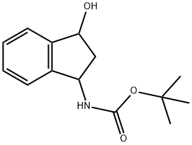 对 - 叔丁基(3 - 羟基 - 2,3 - 二氢 - 1H - 茚 - 1 - 基)氨基甲酸叔丁酯 结构式