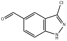 3-氯-1H-吲唑-5-甲醛 结构式